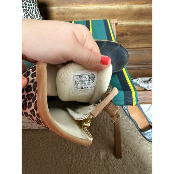 Sperry Saltwater Cheetah Print Waterproof Fleece Lined Duck Boots Women's 8.5 - Picture 5 of 10